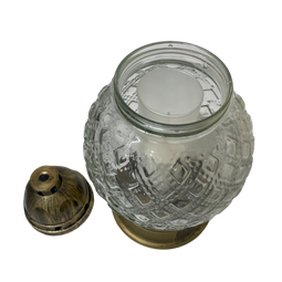 Lanterne funéraire ronde élégance 31 cm + 6 bougies