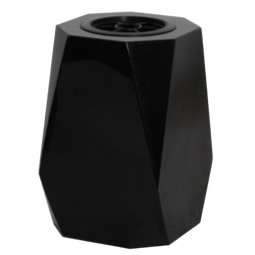 Vase funéraire en granit noir 8 chanfreins 27x16,5x16,5 cm