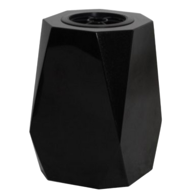 Vase funéraire en granit noir 8 chanfreins 27x16,5x16,5 cm