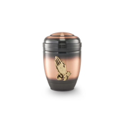 Urne funéraire cuivre galvanisé avec mains