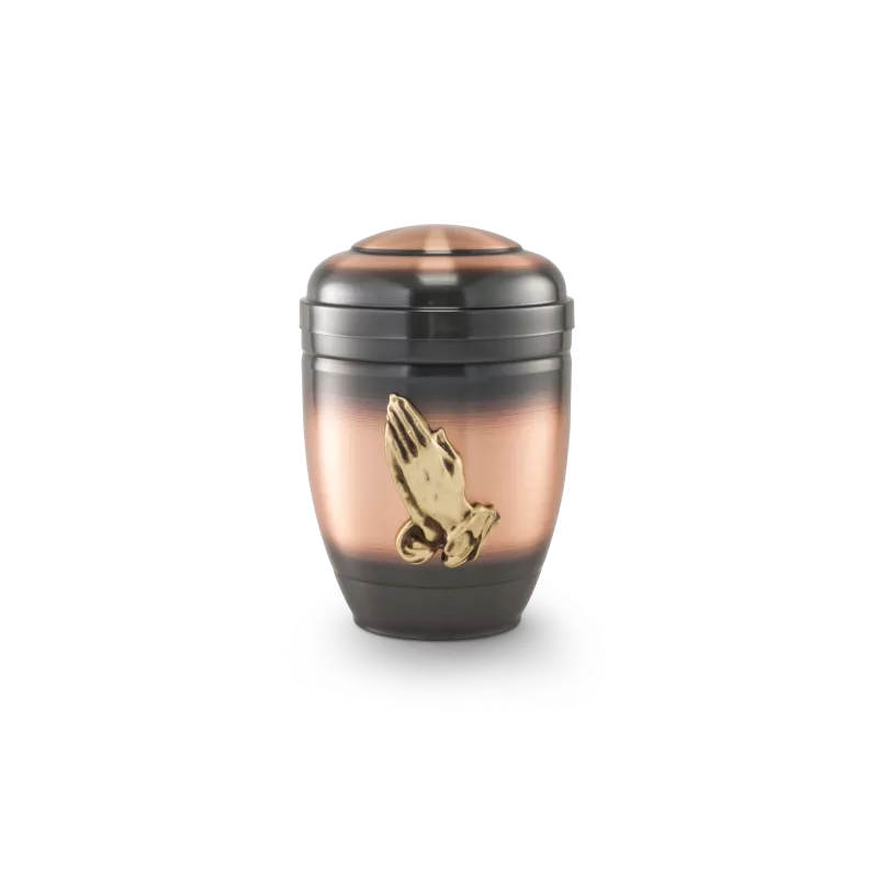 Urne funéraire cuivre galvanisé avec mains