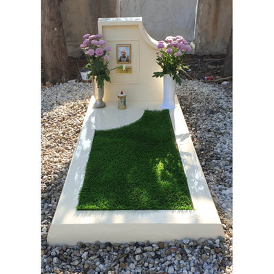 Pierre tombale en résine - Stèle classique - Crème