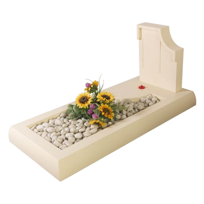 Pierre tombale en résine - Stèle classique - Crème