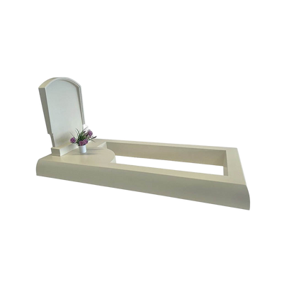 Pierre tombale en résine - Stèle voûte - Crème