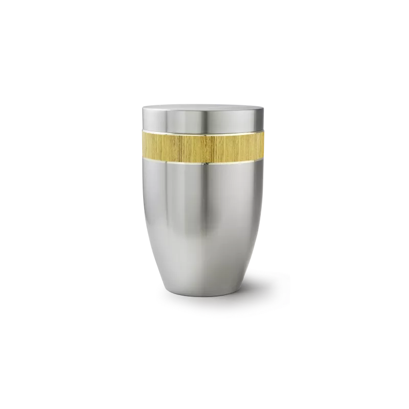 Urne funéraire Acier brossé décor bois