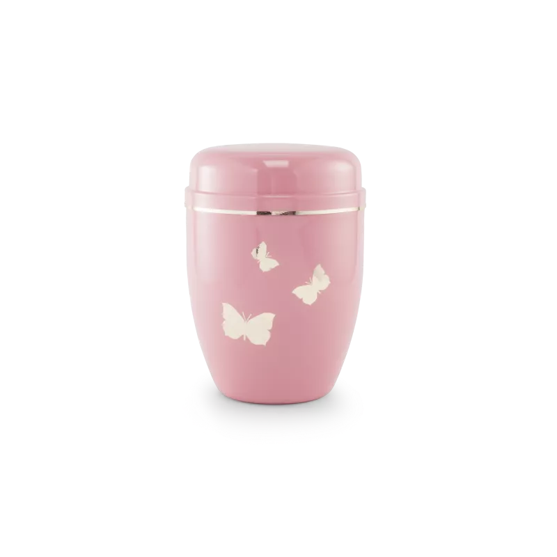 Urne funéraire acier enfant 1,5L - Motif papillons