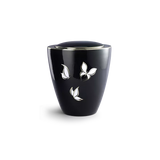 Urne funéraire céramique conique décor Papillons or