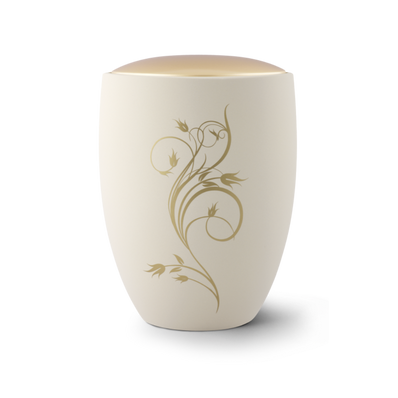 Urne funéraire céramique ornement floral