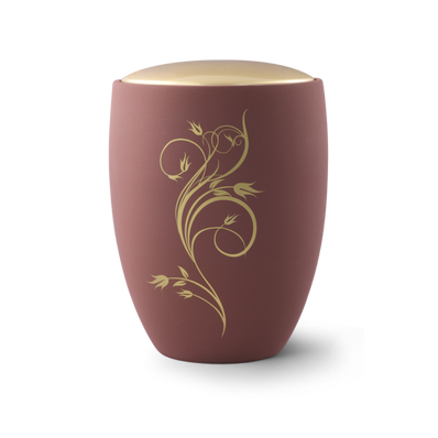 Urne funéraire céramique ornement floral