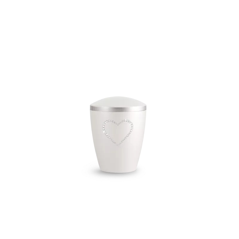 Urne funéraire biodégradable enfant 1,5L - Cœur de cristaux
