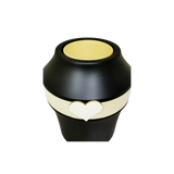 Urne funéraire en bois décor cuir et cœur bois