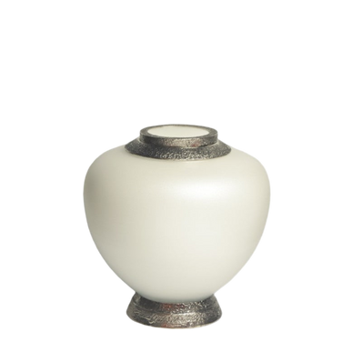 Urne funéraire en verre blanc
