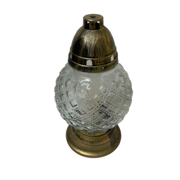 Lanterne funéraire ronde élégance 31 cm + 6 bougies