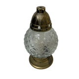 Lanterne funéraire ronde élégance 31 cm + 6 bougies