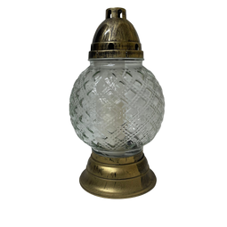 Lanterne funéraire ronde élégance 31 cm + 6 bougies