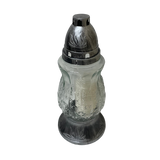 Lanterne funéraire moulage feuilles 27 cm + 6 bougies