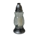 Lanterne funéraire moulage feuilles 27 cm + 6 bougies