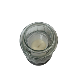 Lanterne funéraire moulage feuilles 27 cm + 6 bougies