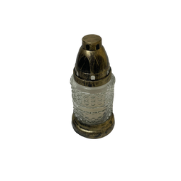 Lanterne funéraire moulage petits losanges 18 cm + 6 bougies