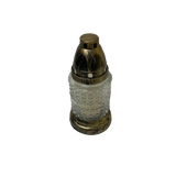 Lanterne funéraire moulage petits losanges 18 cm + 6 bougies