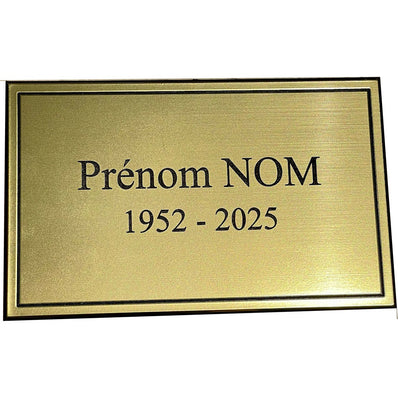 Plaque d’identité funéraire personnalisée – Or brossé