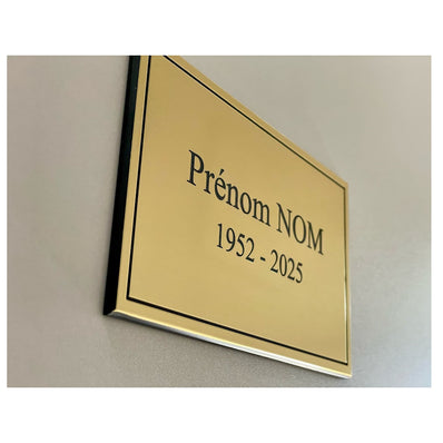 Plaque d’identité funéraire personnalisée – Or brossé