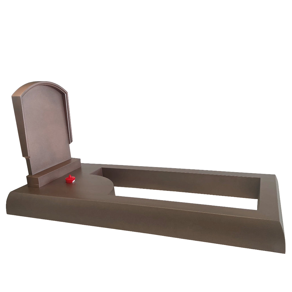 Pierre tombale en résine - Stèle voûte - Cuivre