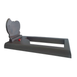 Pierre tombale en résine - Stèle cœur - Gris / Fer