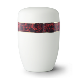 Urne funéraire acier bandeau de roses