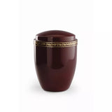 Urne funéraire Acier vernis avec feuille de chêne or