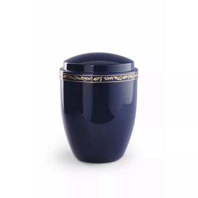 Urne funéraire Acier vernis avec feuille de chêne or