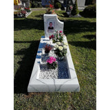 Pierre tombale en résine - Stèle classique - Blanc / Marbre