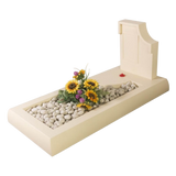 Pierre tombale en résine - Stèle classique - Crème