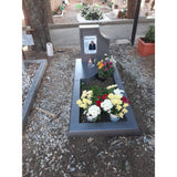 Pierre tombale en résine - Stèle classique - Gris / Fer