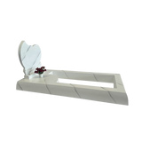 Pierre tombale en résine - Stèle cœur - Blanc / Marbre