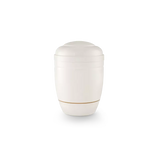 Urne funéraire acier blanche avec liseré or