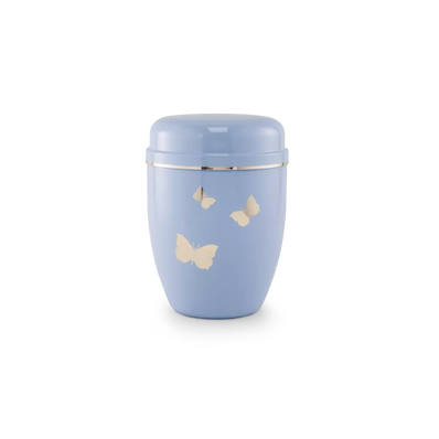 Urne funéraire acier enfant 1,5L - Motif papillons