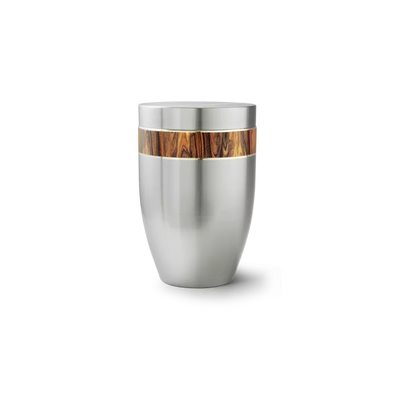 Urne funéraire Acier brossé décor bois