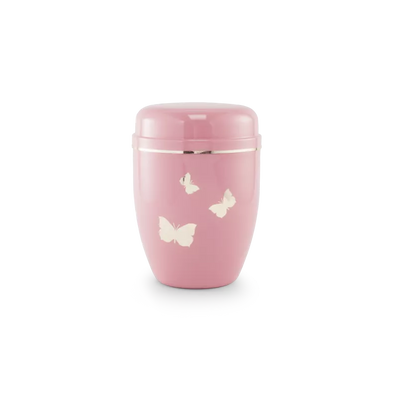 Urne funéraire acier enfant 1,5L - Motif papillons