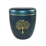 Urne funéraire aluminium Velige bleu motif arbre