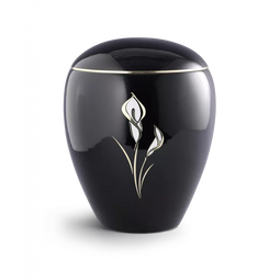 Urne funéraire céramique décor Arum or