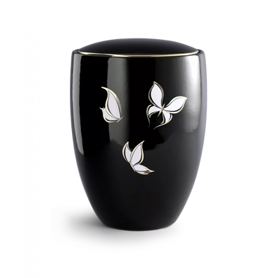 Urne funéraire céramique décor Papillons or