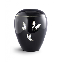 Urne funéraire céramique arrondi décor Papillons or