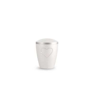 Urne funéraire biodégradable enfant 1,5L - Cœur de cristaux
