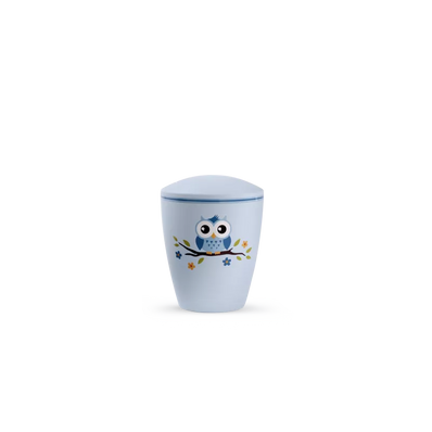 Urne funéraire biodégradable enfant 1,5 L décor hibou