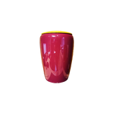 Urne funéraire en bois laqué aubergine et curry