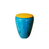 Urne funéraire en bois laqué bleu et curry